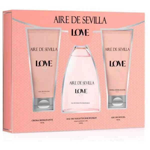 Instituto Español Aire De Sevilla Love – Eau de Toilette Unisex Spray 150 ml Set 3pzas
