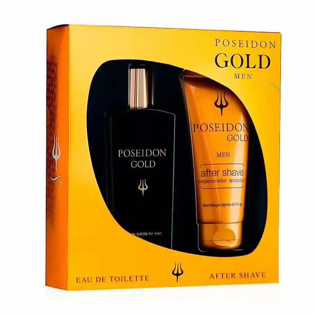 Instituto Español Poseidon Gold Men – Eau de Toilette for Men Spray 100 ml, Set 2 Pieces
