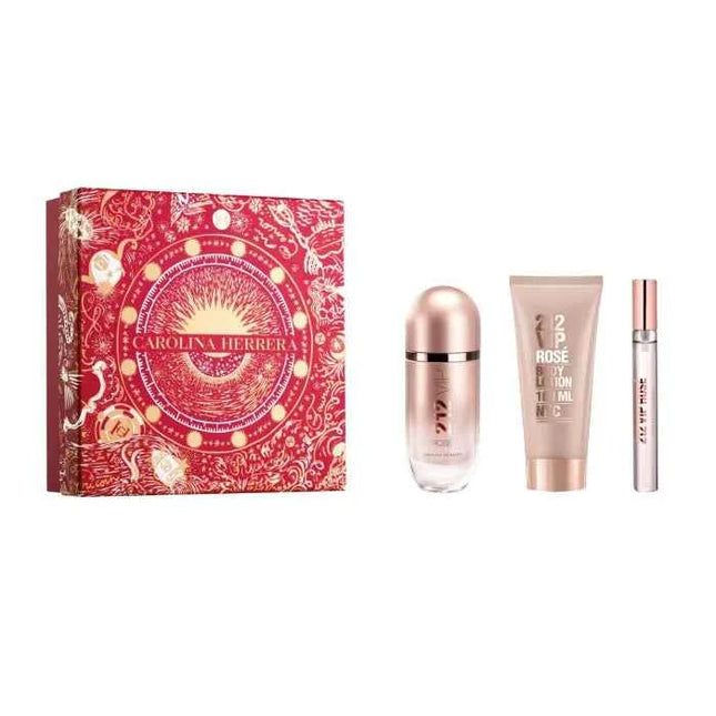 Carolina Herrera 212 Vip Rose – Eau de Parfum Unisex Spray 80 ml Set 3 Pieces Christmas 2023