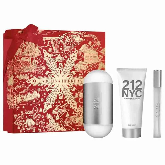Carolina Herrera 212 Nyc – Eau de Toilette for Women Spray 100 ml, Set 3 Pieces