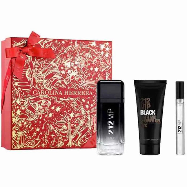 Carolina Herrera 212 Vip Black Men – Eau de Parfum for Men Spray 100 ml, Set 3 Pieces
