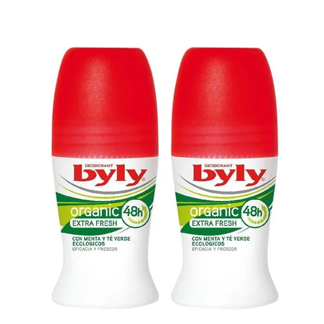 BYLY Organic Extra Fresh Roll On – Deodorant Unisex, 2x50 ml