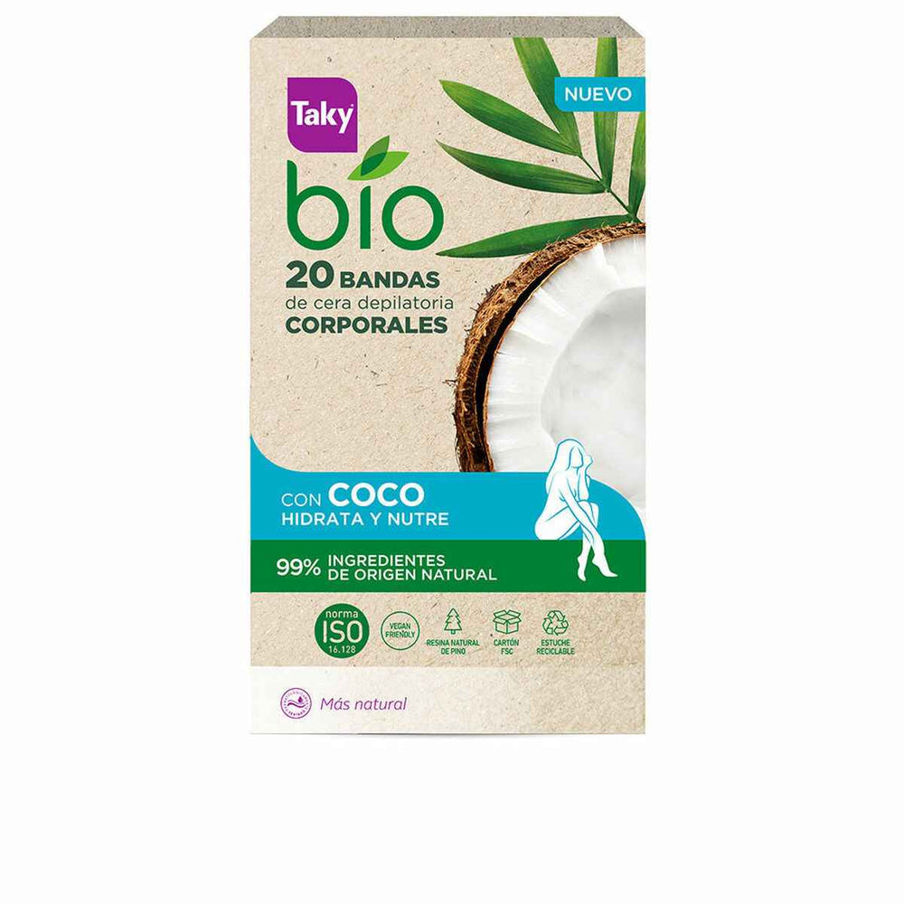 TAKY Bio Coco Bandas De Cera Corporales Depilatorias 20 Uds Unisex