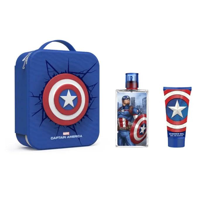 Marvel Captain America – Eau de Toilette Unisex Spray 100 ml, Set 3 Pieces
