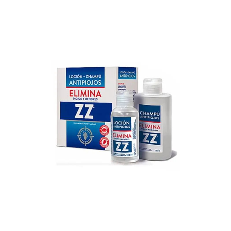 ZZ Pack Loción 100 ml Champú Antipiojos, 125 ml