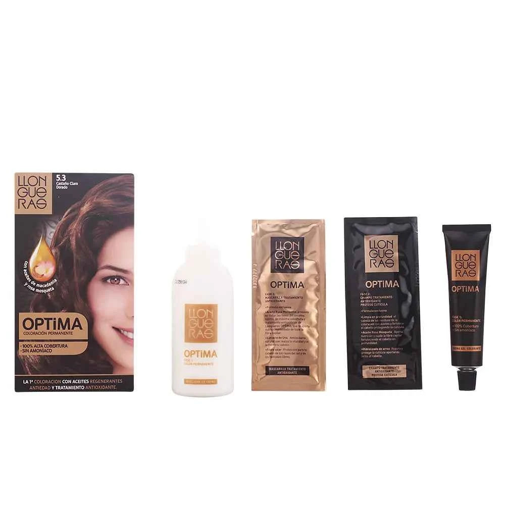 Llongueras Optima Permanent Hair Colour Ammonia Free 5.3 Light Golden Brown Unisex