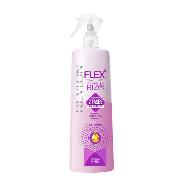 Revlon Flex 2 Stage No Rinse – Conditioner With Keratin For Curly Hair Spray Unisex, 400 ml
