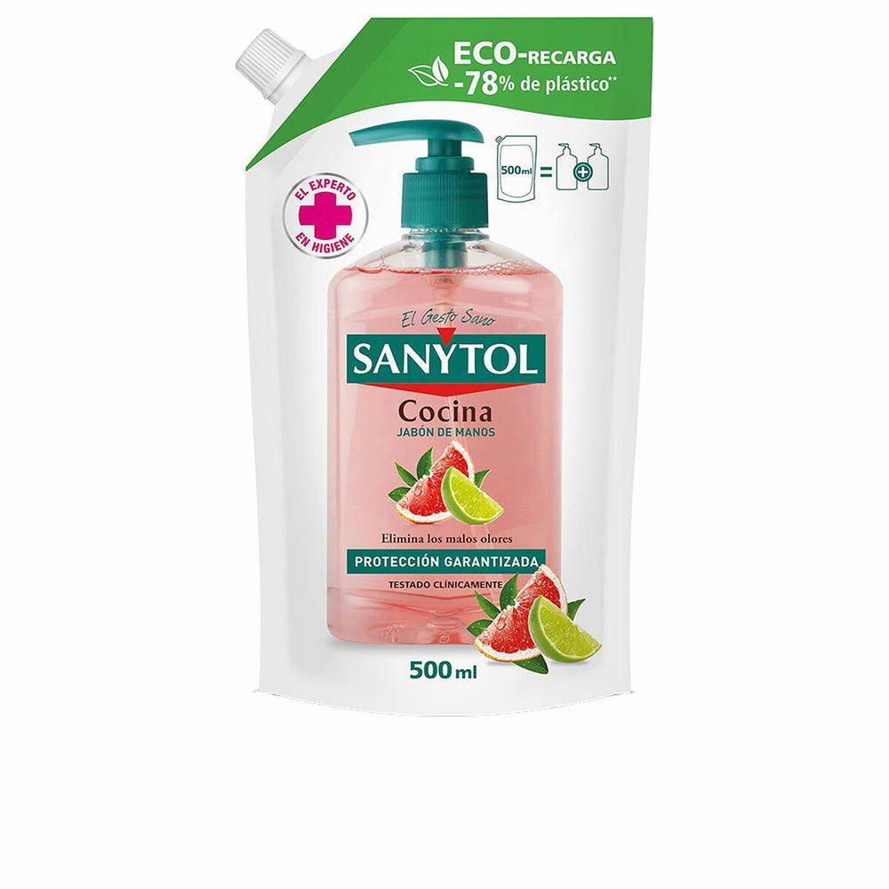 Sanytol Recambio Jabón Antibacteriano Cocina Eco Unisex, 500 ml