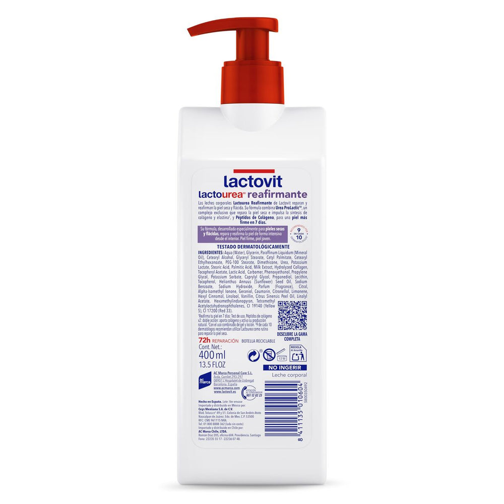 Lactovit Lacto-Urea Reparadora Leche Corporal Reafirmante Unisex, 400 ml