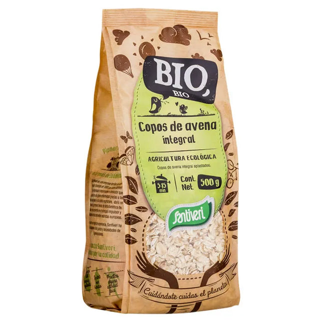 Santiveri Organic Wholemeal Oat Flakes Bag, 500 g