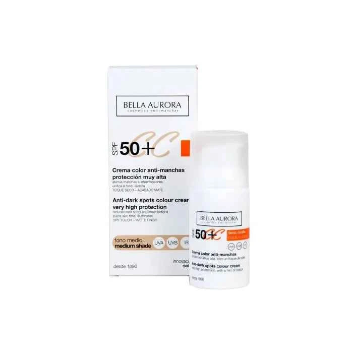 Bella Aurora CC Anti-Spot – Cream Spf50 Medium Tone Unisex, 30 ml