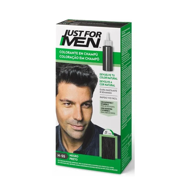 JUST FOR MEN Natural Black – Shampoo Colouring Shampoo, 30 ml