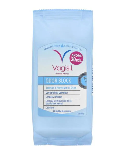 Vagisil Vaginesil Wipes Odor Block, 10 Units