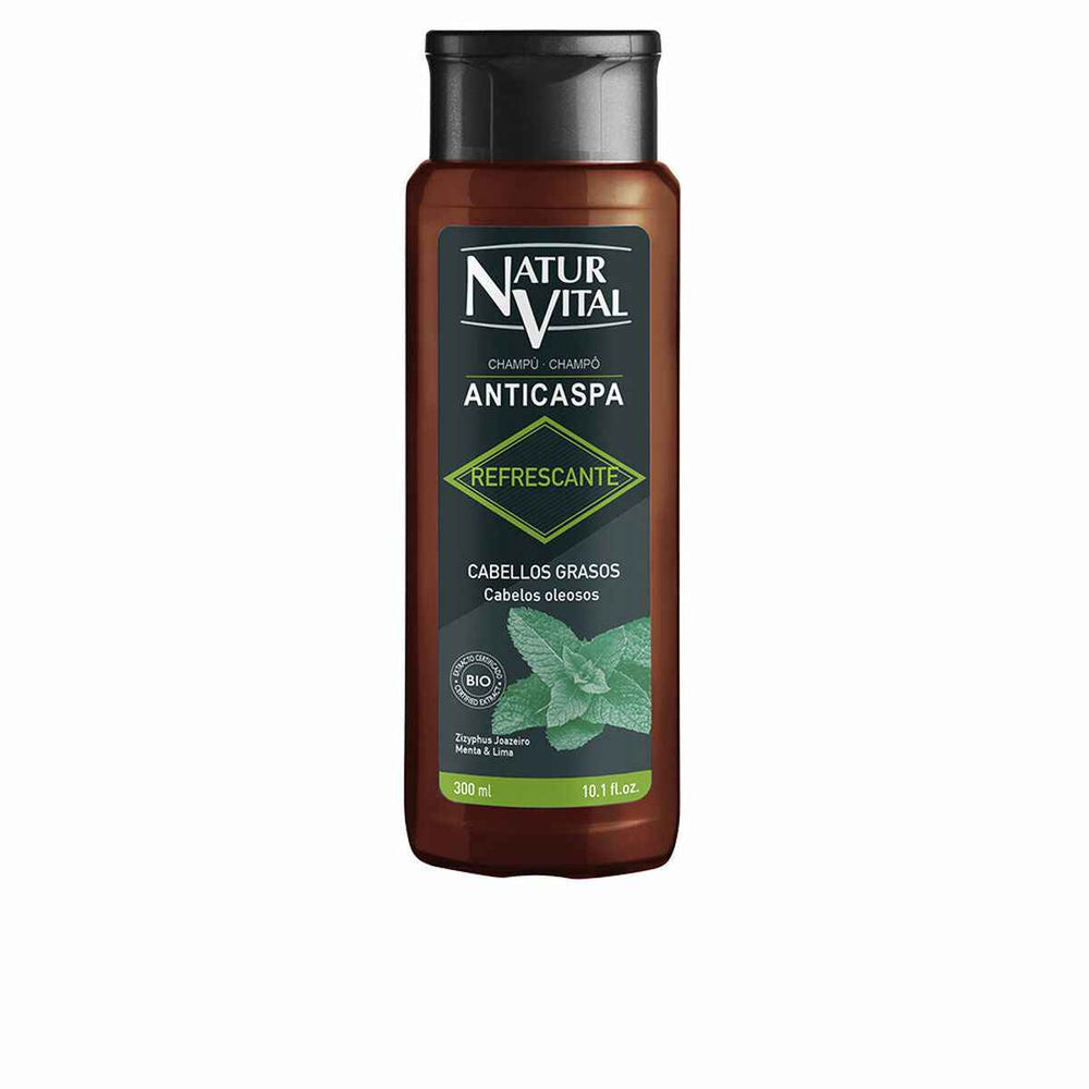 Naturvital Champú Anticaspa Refrescante Cabello Graso Unisex, 300 ml