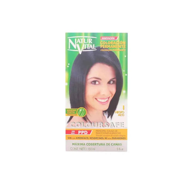 Naturaleza Y VIDA Coloursafe Permanent Black Color 1 Unisex, 150 ml