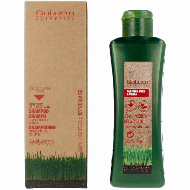 Salerm Cosmetics Biokera Champú Específico Anticaída Unisex, 300 ml
