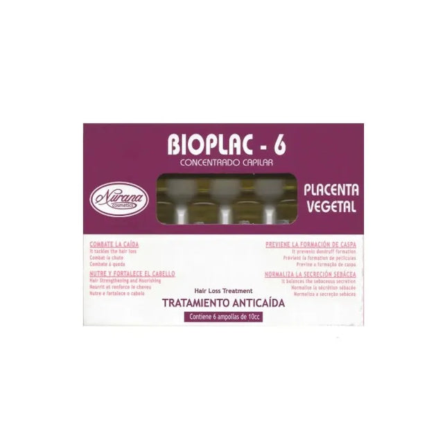 Nurana Bioplac-6 Anti Hair Loss Treatment Ampoules Unisex, 6x10 ml