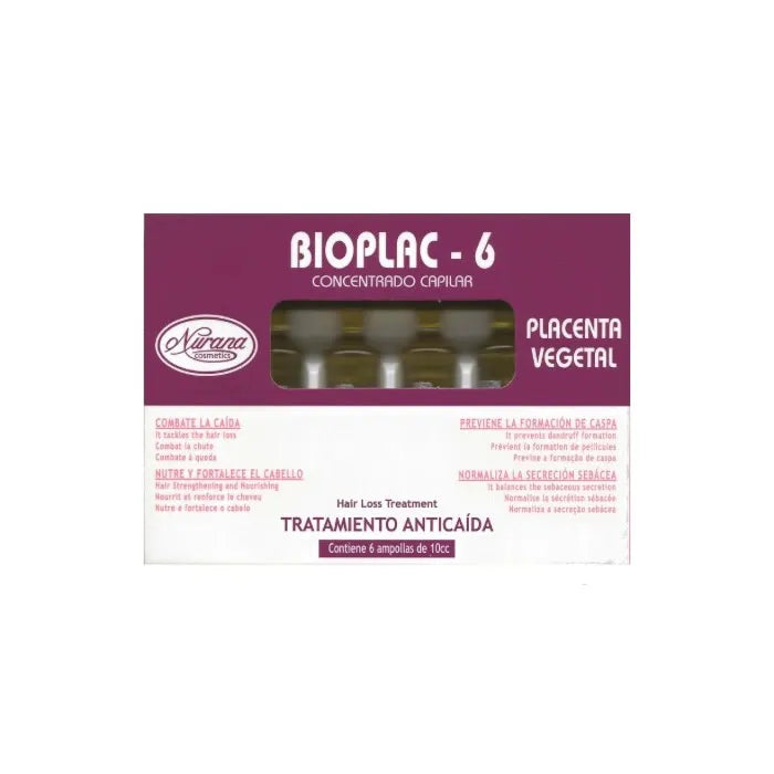 Nurana Bioplac-6 Anti Hair Loss Treatment Ampoules Unisex, 6x10 ml