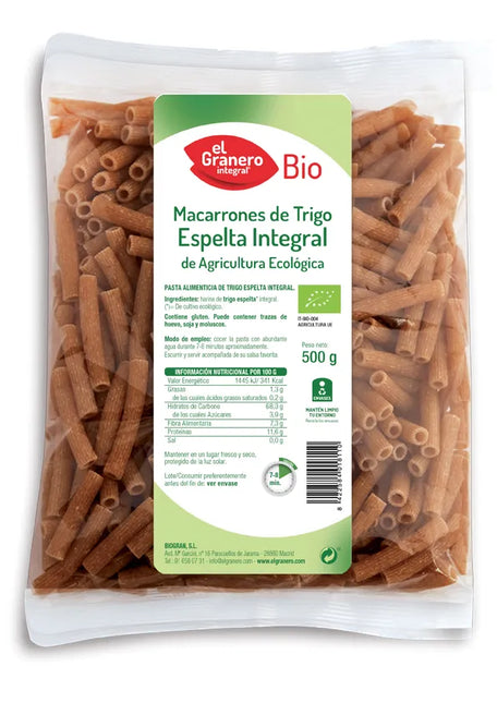 Granero Macarrones Espel Int Bio, 500 g