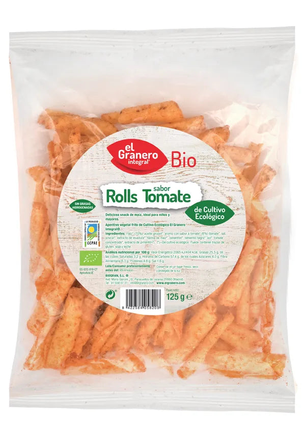 Granero Nachos Bioroll¨s Con Tomate Bio, 125 g