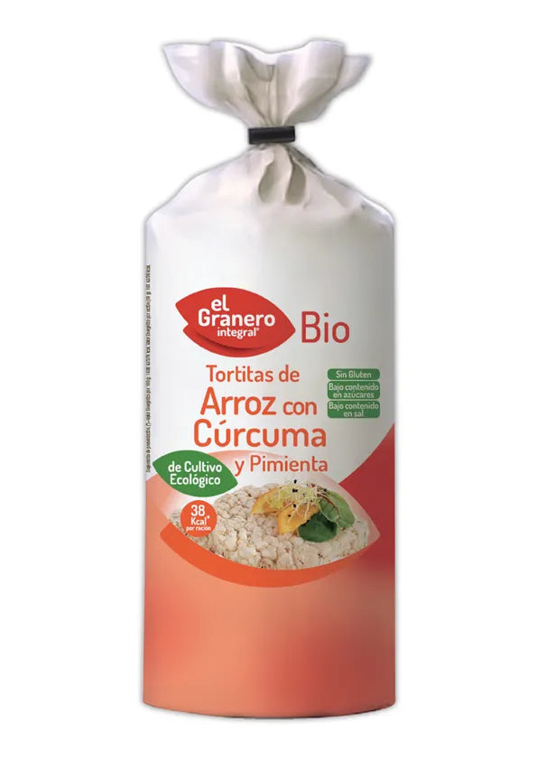 Granero Tortitas De Arroz Con Curcuma y Pimienta Bio, 115 g