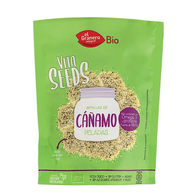 Granero Vitaseeds Semillas Cañamo Pelado Bio, 200 g