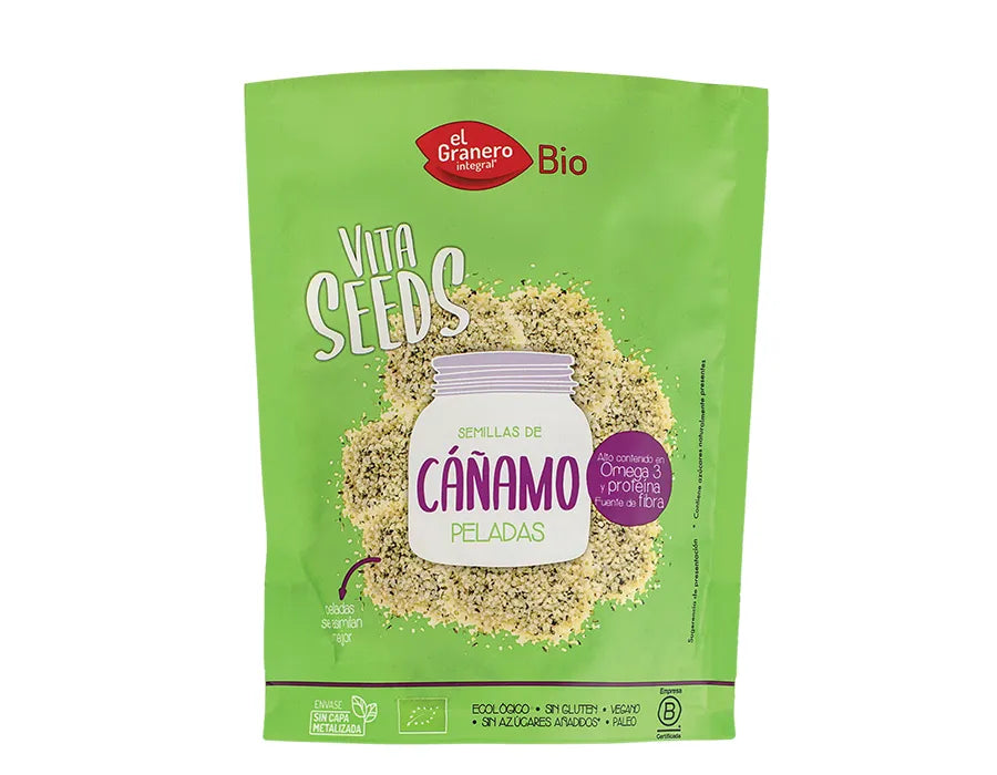 Granero Vitaseeds Semillas Cañamo Pelado Bio, 200 g