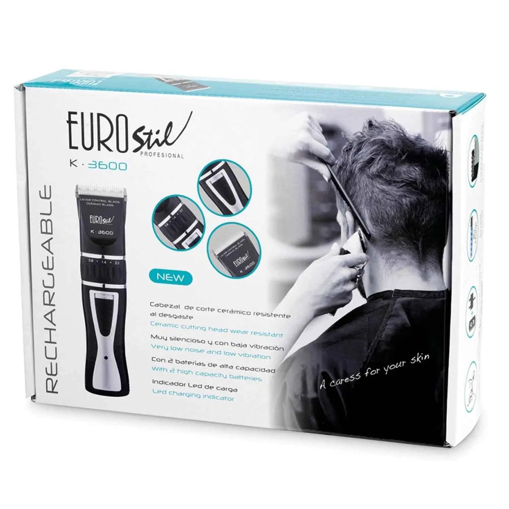 Eurostil Electrica K3600 Ceramico Recargable Maquina Cortapelo Cabello Negro Negro 5w, 1 Units