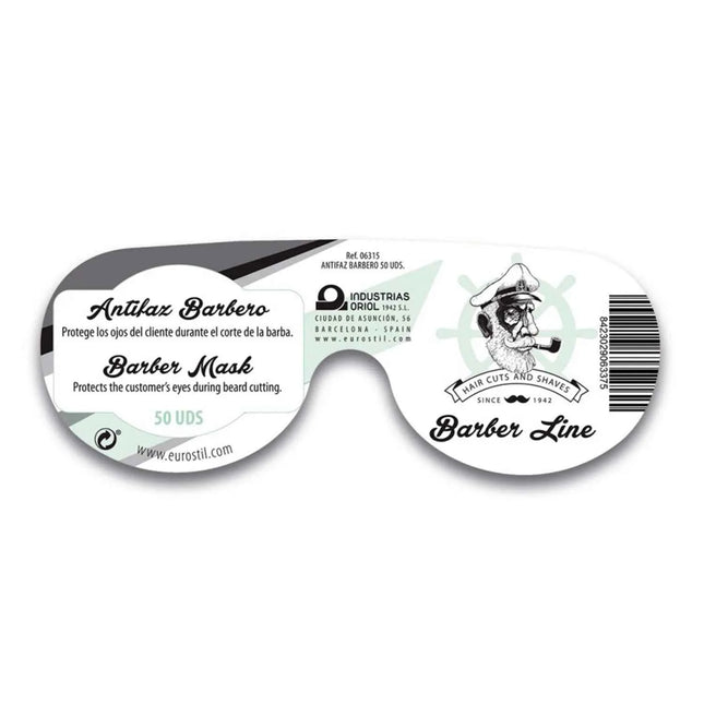Eurostil Barber Line Antifaz Barbero Negro Negro Pack Unisex, 50 Units