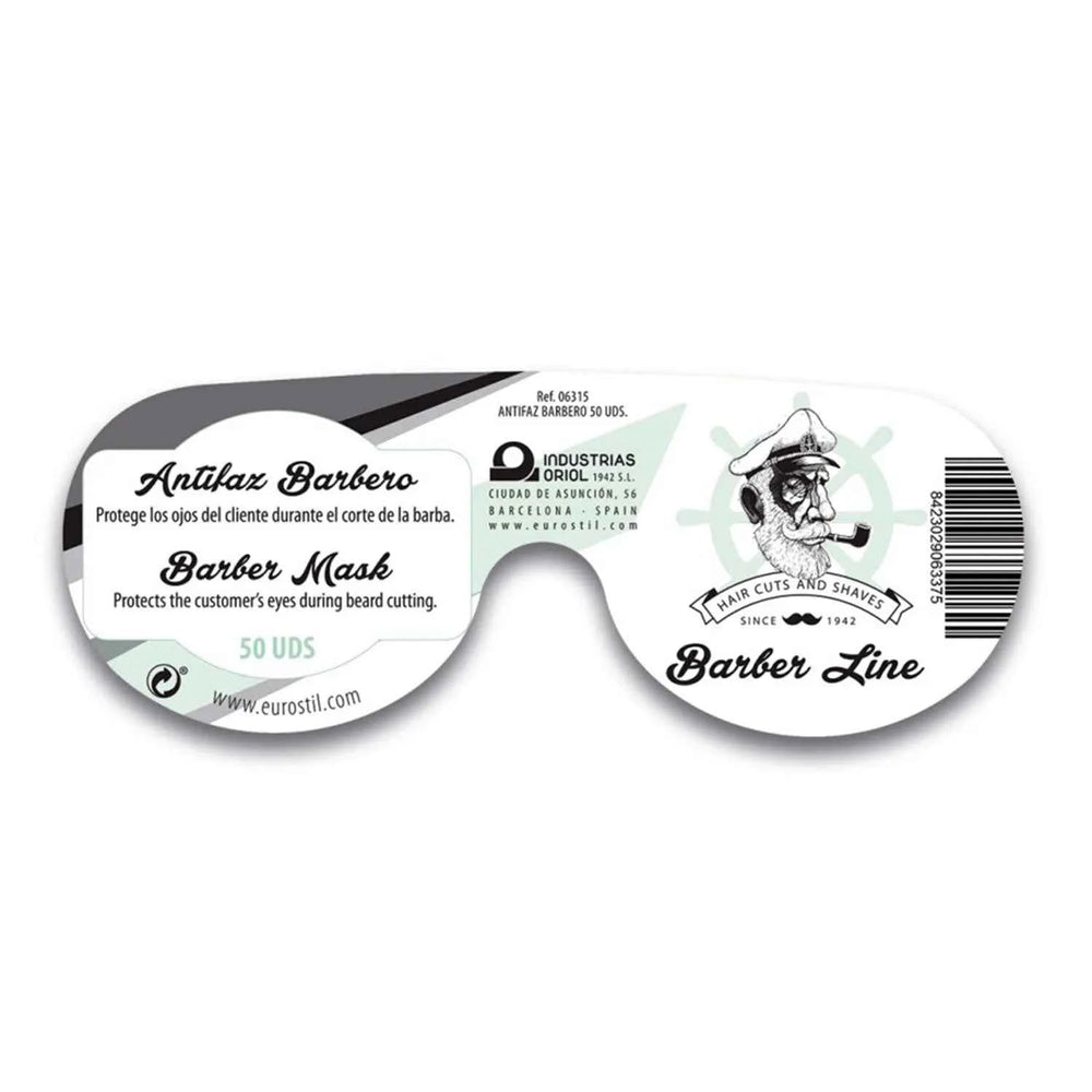 Eurostil Barber Line Antifaz Barbero Negro Negro Pack Unisex, 50 Units