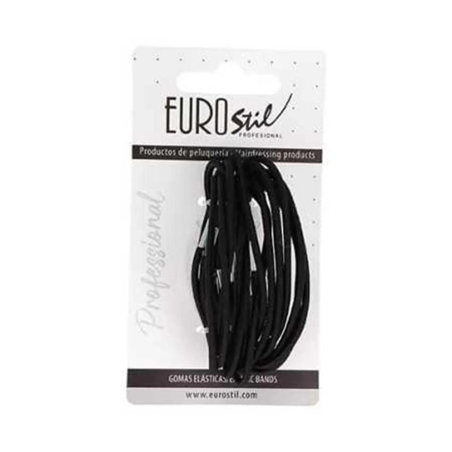 Eurostil Colita Negro Negro Gomas Finas Pack, 1 Units