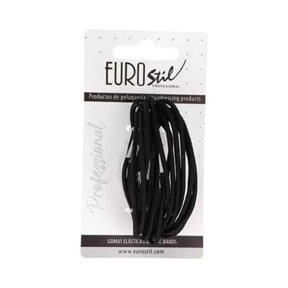 Eurostil Colita Negro Negro Gomas Finas Pack, 1 Units