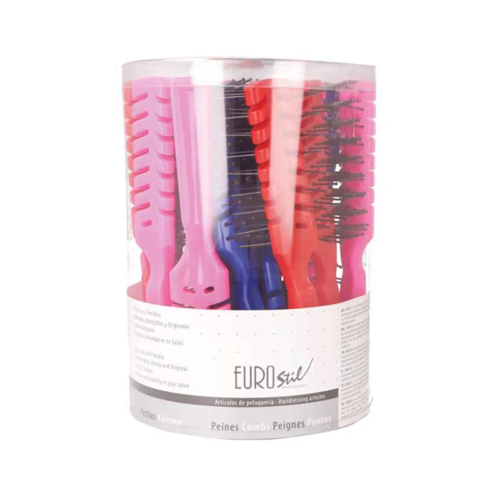 Eurostil Colores Bote Peines Esqueleto, 20 Units