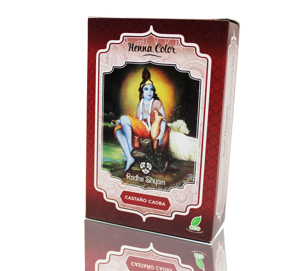 Radhe Henna Castaño Caoba Polvo Radhe Unisex, 100 g
