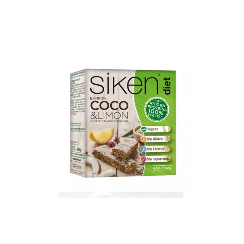 Siken Sikendiet Coconut and Lemon Vegetable Protein 4 Units Of, 36 g