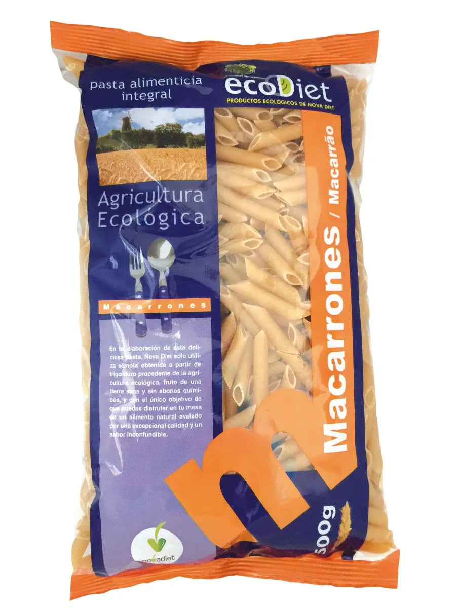 Novadiet Macarrones Integrales Ecodiet, 500 g