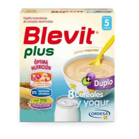 Ordesa Blevit Papilla Plus Duplo 8 Cereals and Yogurt, 600 g