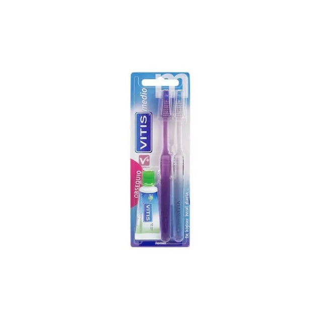 Vitis Duplo Medium Brush + Anticaries, 15 ml