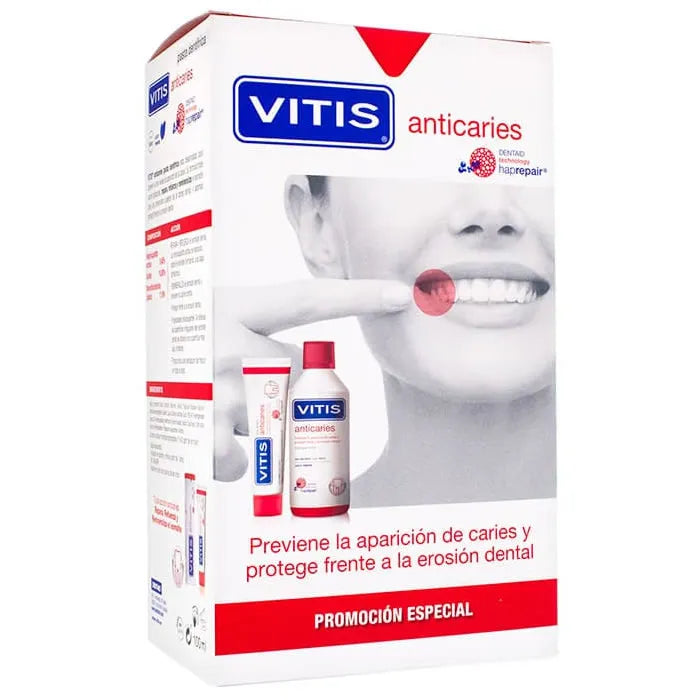 Vitis Anti-Cavity Toothpaste 100 ml + Anti-Cavity Mouthwash, 500 ml