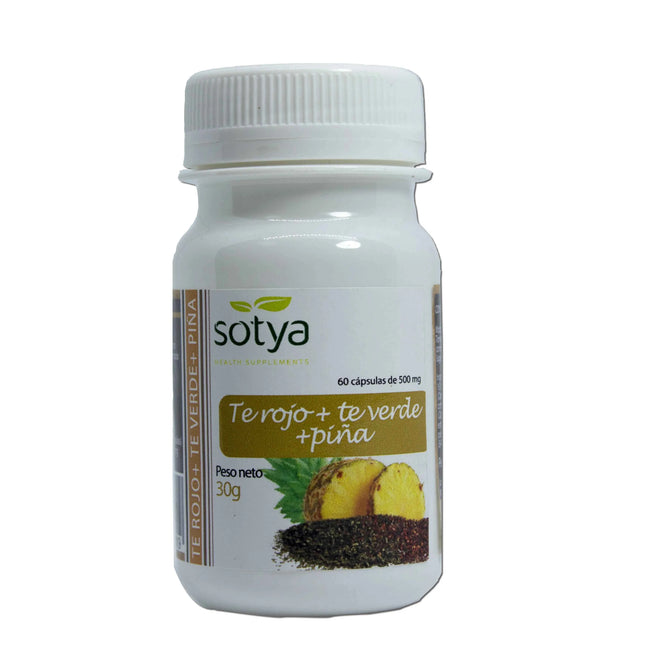 Sotya Te Verde, Te Rojo y Piña 500 Mg Caps 60u