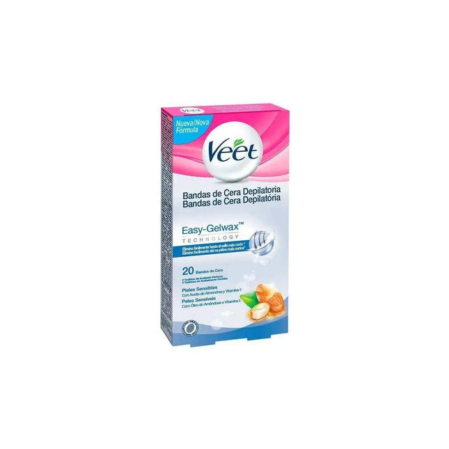 VEET Bandas De Cera Depilatorias Corporales Pure Piel Sensible 20 Unisex