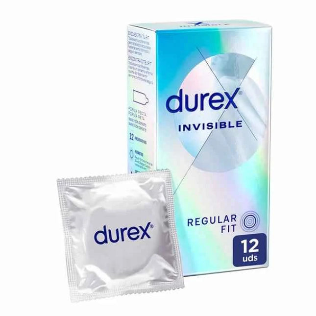 Durex Invisible Regular Fit Condoms, 12 Units