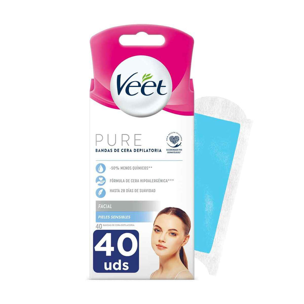 VEET Bandas De Cera Pure Facial Piel Sensible 40 U Unisex