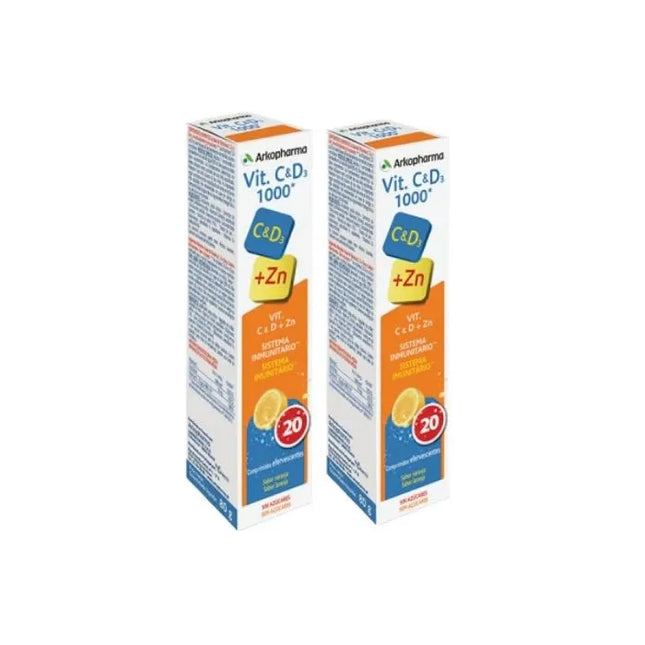 Arkopharma Vitamin C and D3 1000mg 2x, 20 tablets