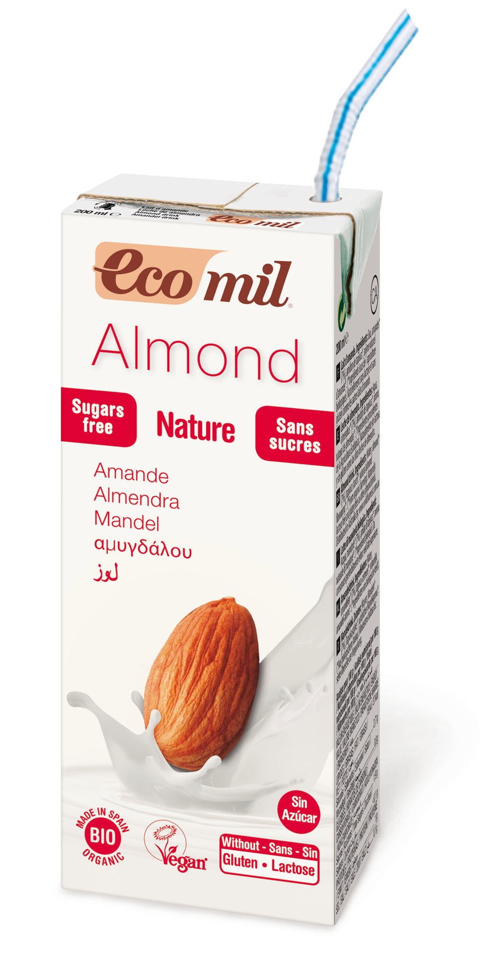 Nutriops Ecomil Almond Nature Bio, 200 ml