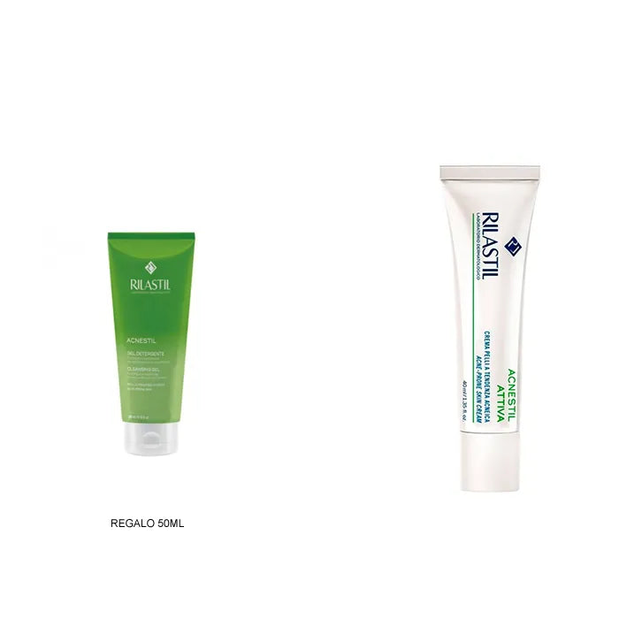 Rilastil Acnestil Attiva Anti-Imperfection – Cream 40 ml Unisex, Set 2 Pieces