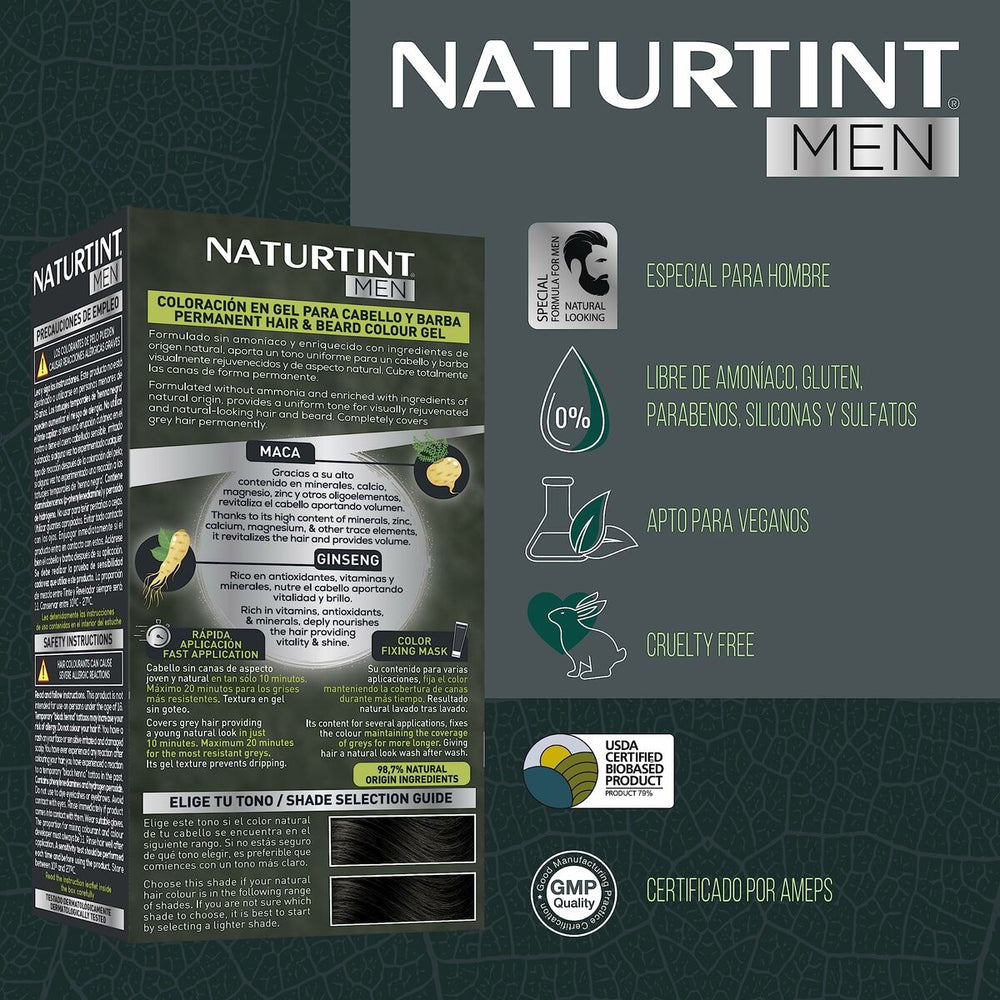 Tinte Pelo Naturtint Men 4n Casta?o Natural Unisex