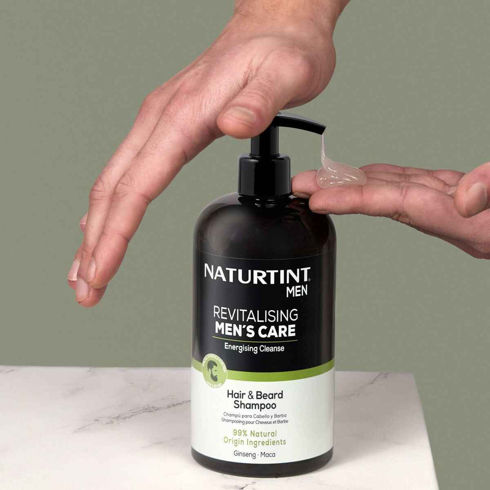 Naturtint Revitalising Men's Care Champú Para Cabello y Barba Limpieza Energizante Unisex, 500 ml
