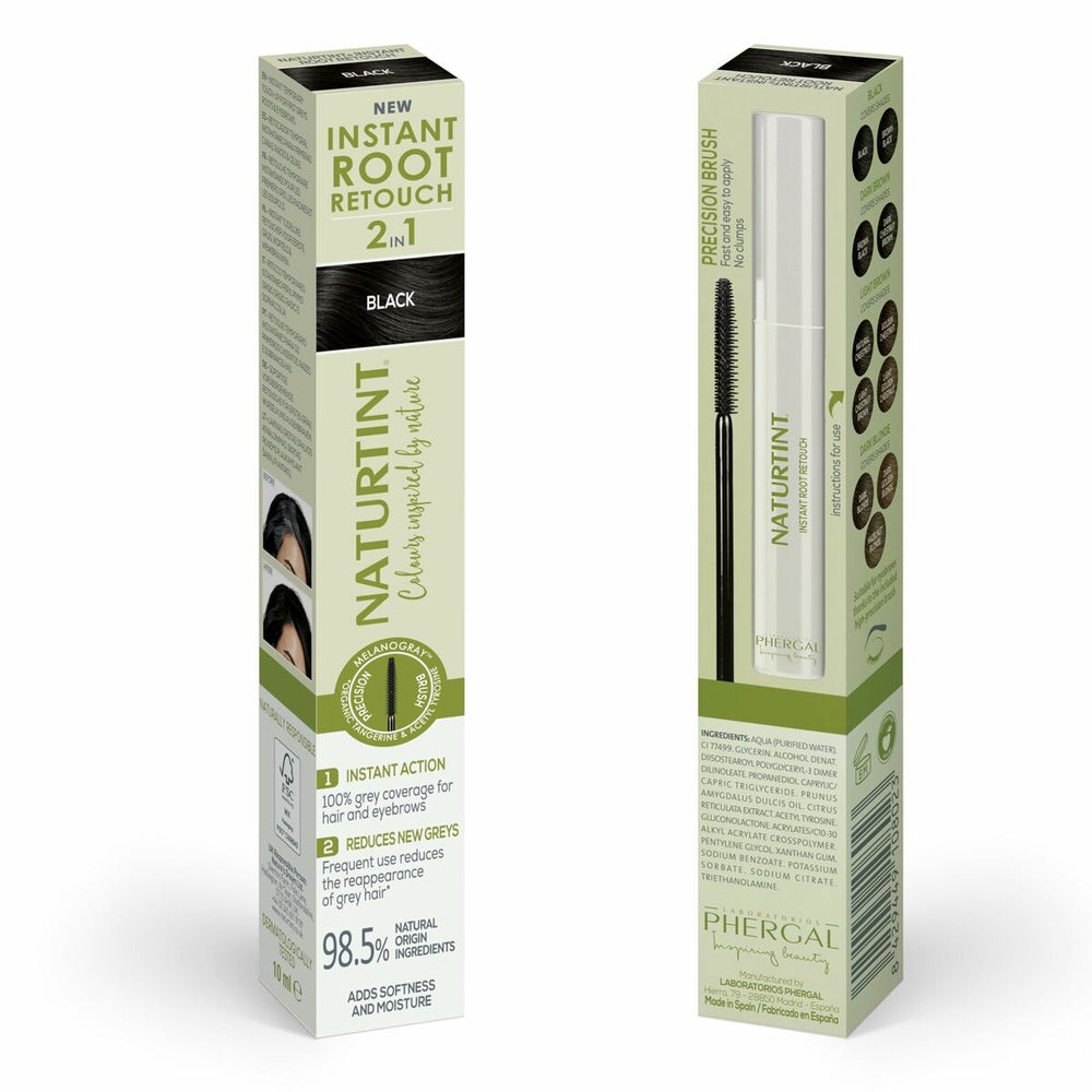 Naturtint Instant Root Retouch Retocador Temporal De Canas 2 En 1 Black Unisex, 10 ml