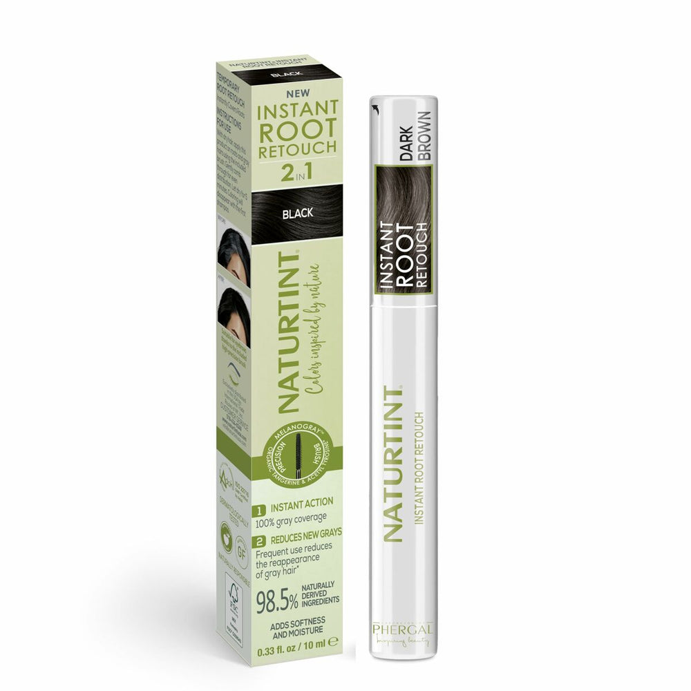 Naturtint Instant Root Retouch Retocador Temporal De Canas 2 En 1 Dark Brown Unisex, 10 ml